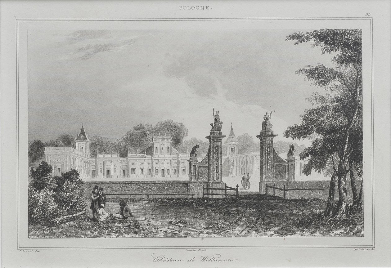 Ansicht des Wilanów-Palastes, 1840 von Augustin François Lemaiand#770tre