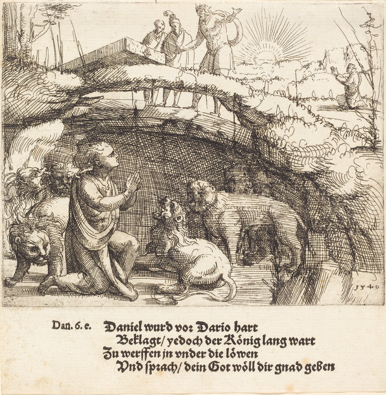 Daniel in der Löwengrube von Augustin Hirschvogel