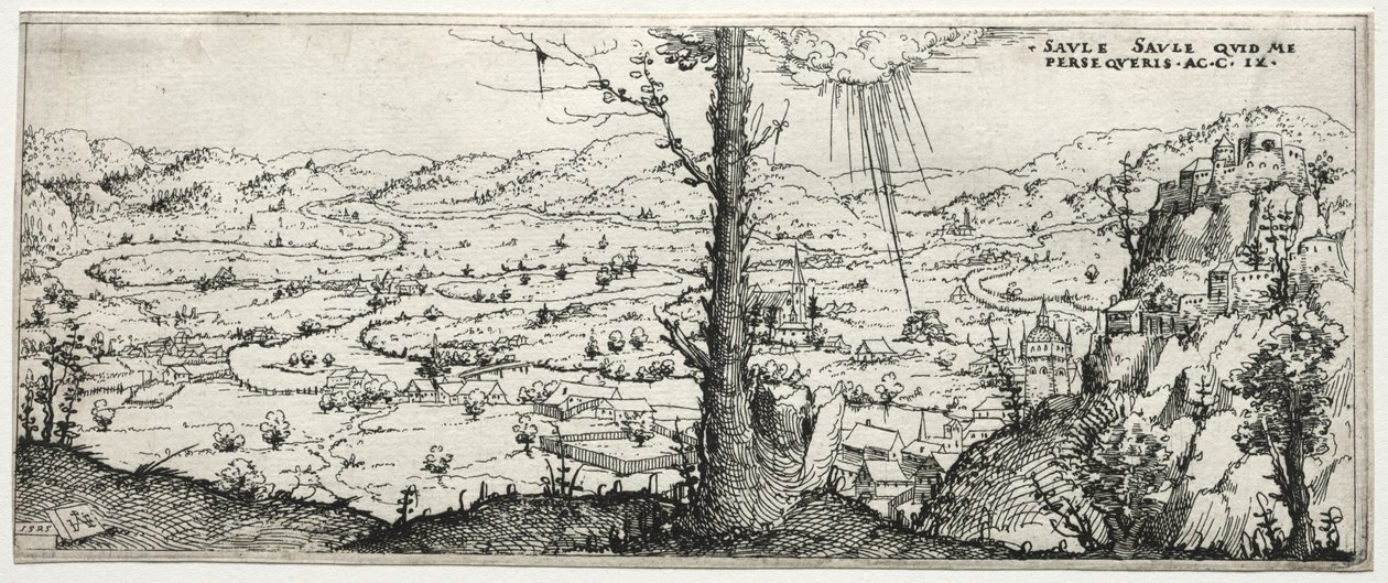 Landschaft mit der Bekehrung des Saulus von Augustin Hirschvogel