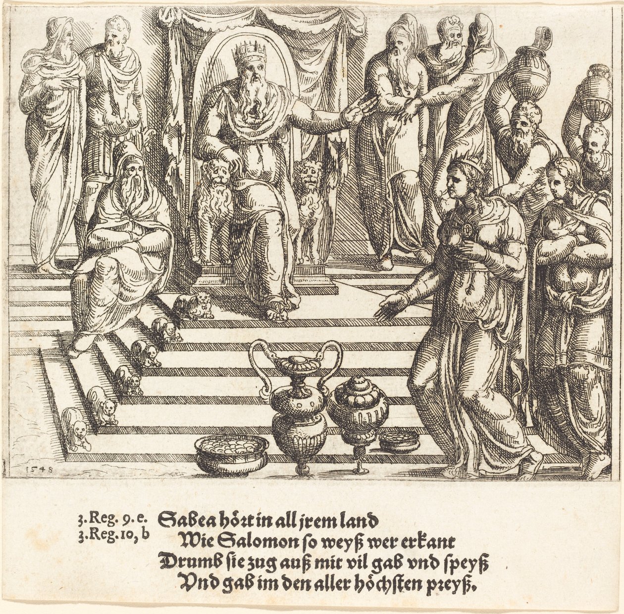 Besuch der Königin von Saba bei Salomo, 1548 von Augustin Hirschvogel