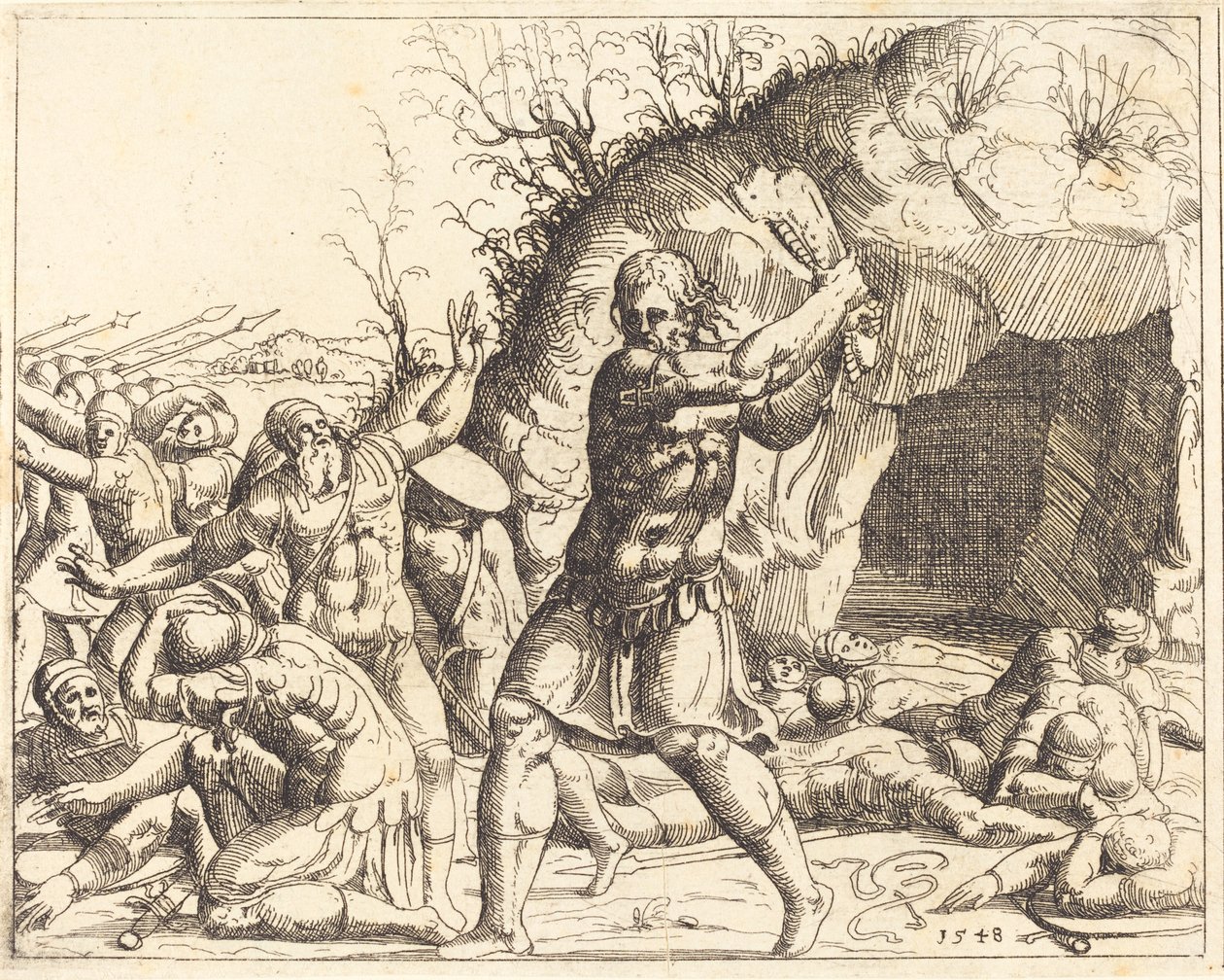 Samson erschlägt die Philister von Augustin Hirschvogel