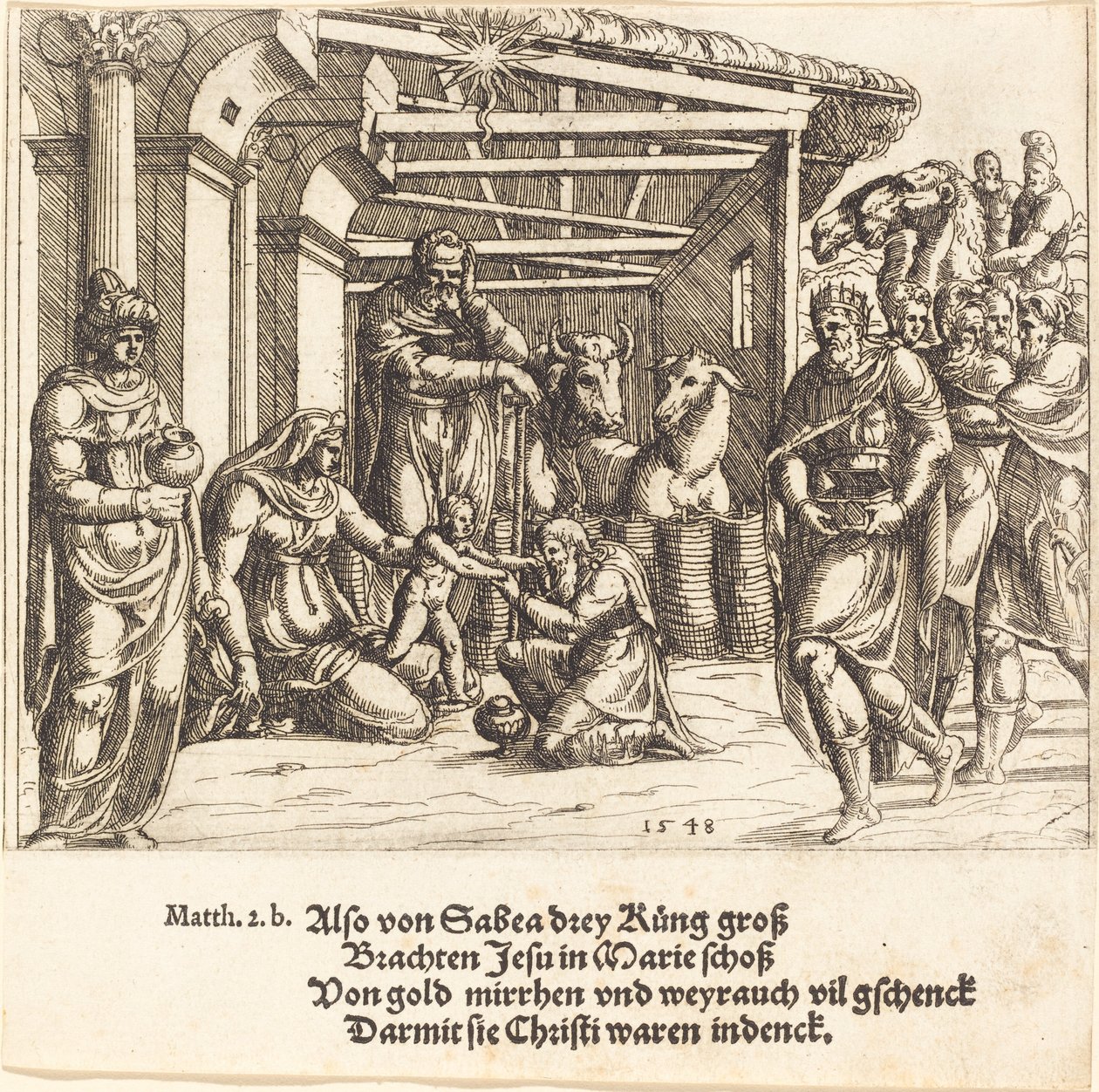 Die Anbetung der Könige, 1548 von Augustin Hirschvogel