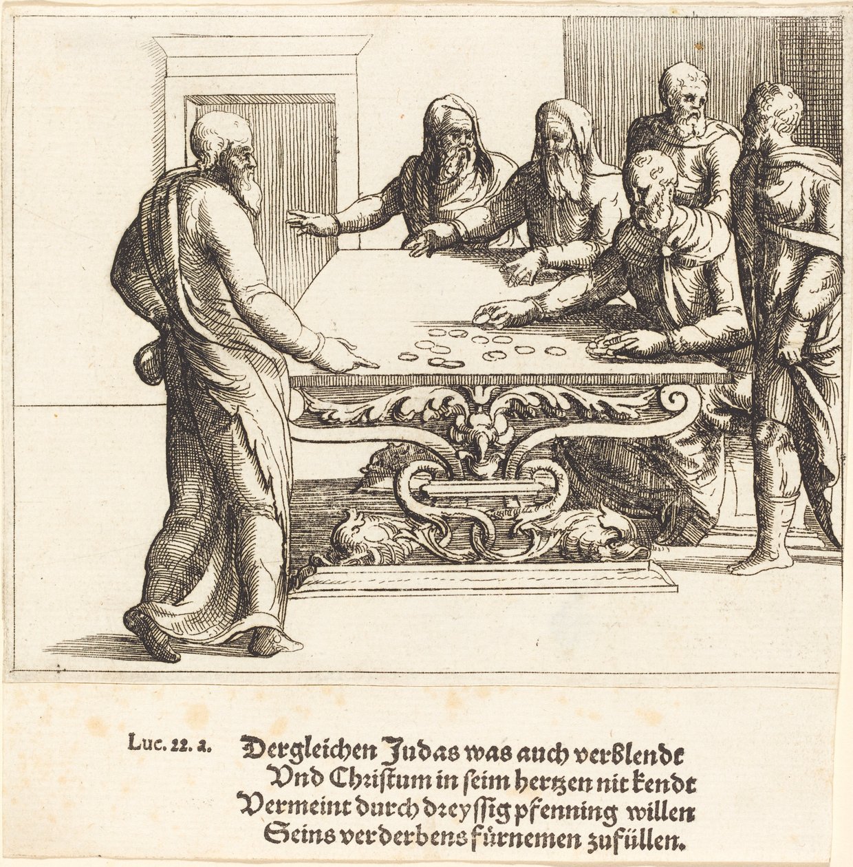Die Bezahlung des Judas von Augustin Hirschvogel
