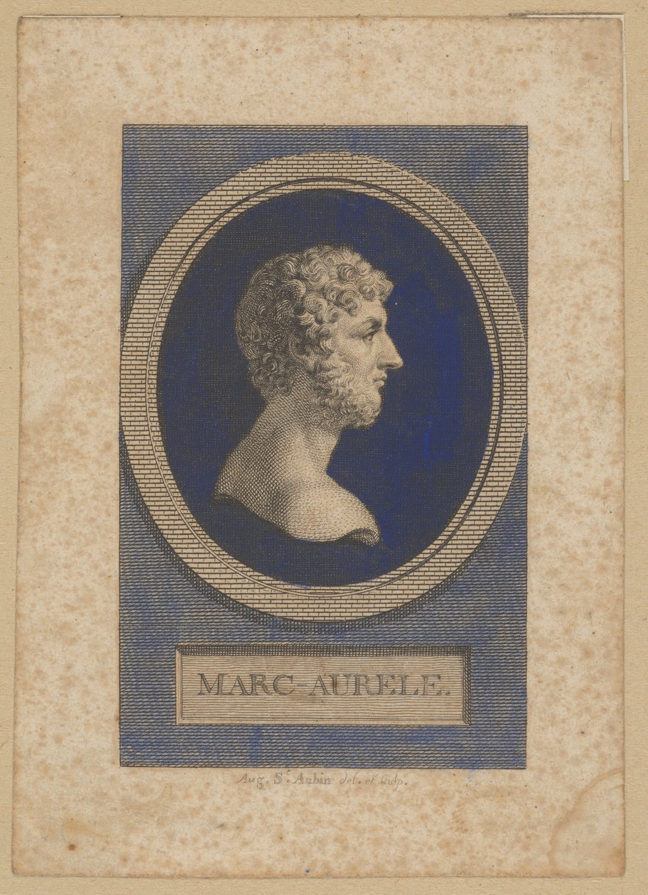 Marcus Aurelius Antoninus (Marcus Aurelius Antoninus, Marcus Annius Aurelius Verus, 121 Rom - 180 Vindobona) - römischer Kaiser von 161-180, Schriftsteller und Philosoph von Augustin de Saint-Aubin