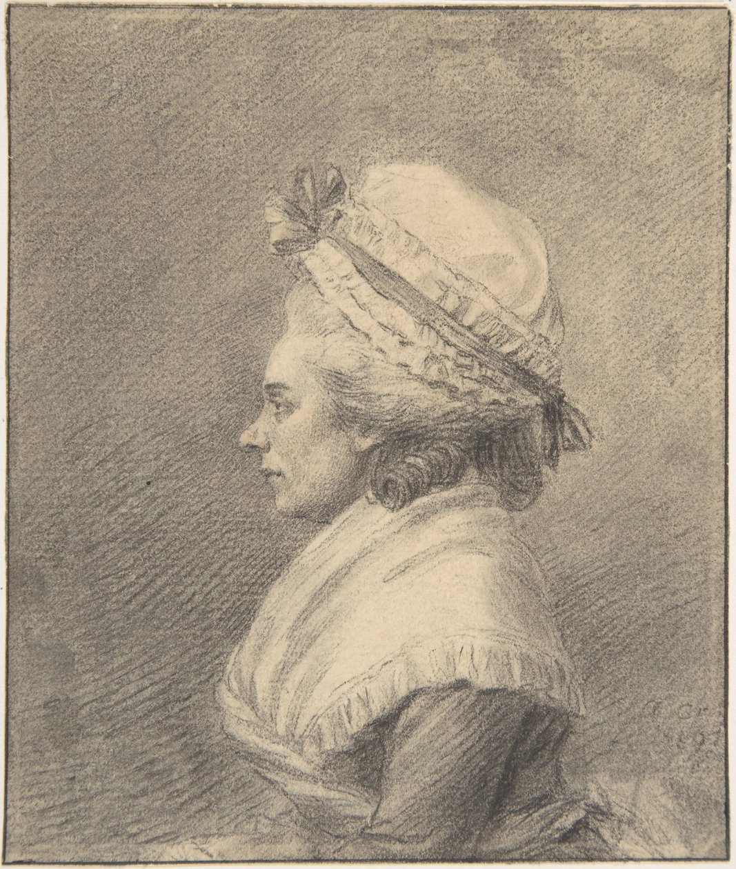 Profil einer Dame mit Haube von Augustin de Saint-Aubin