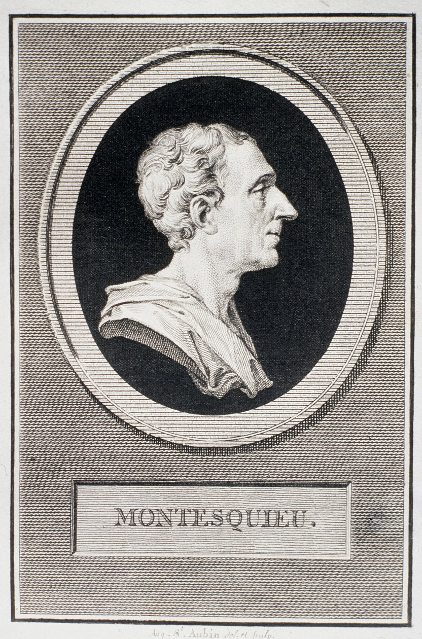 Charles Louis de Secondat, Baron de Montesquieu (1689-1755) von Augustin de Saint Aubin