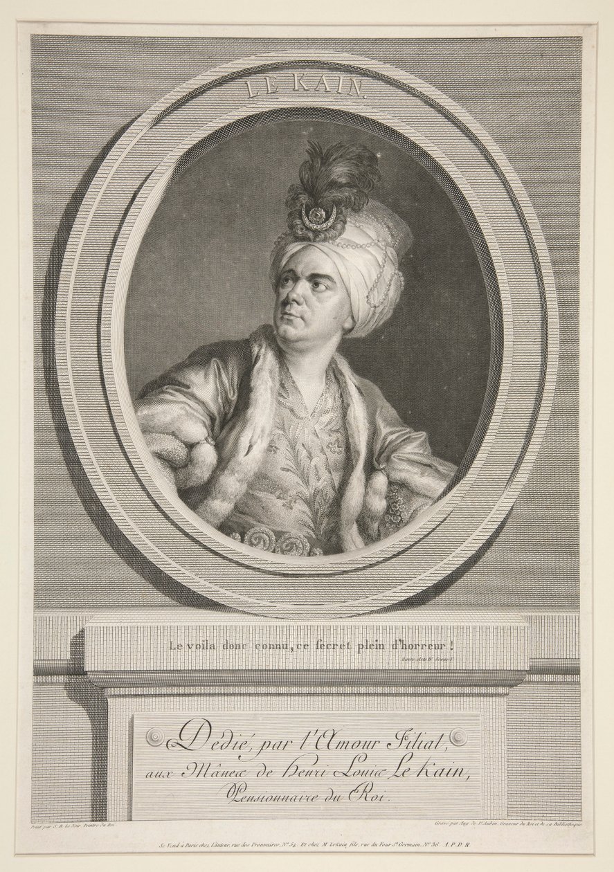 Henri Louis Cain (genannt Le Kain) (1728-1778) von Augustin de Saint Aubin
