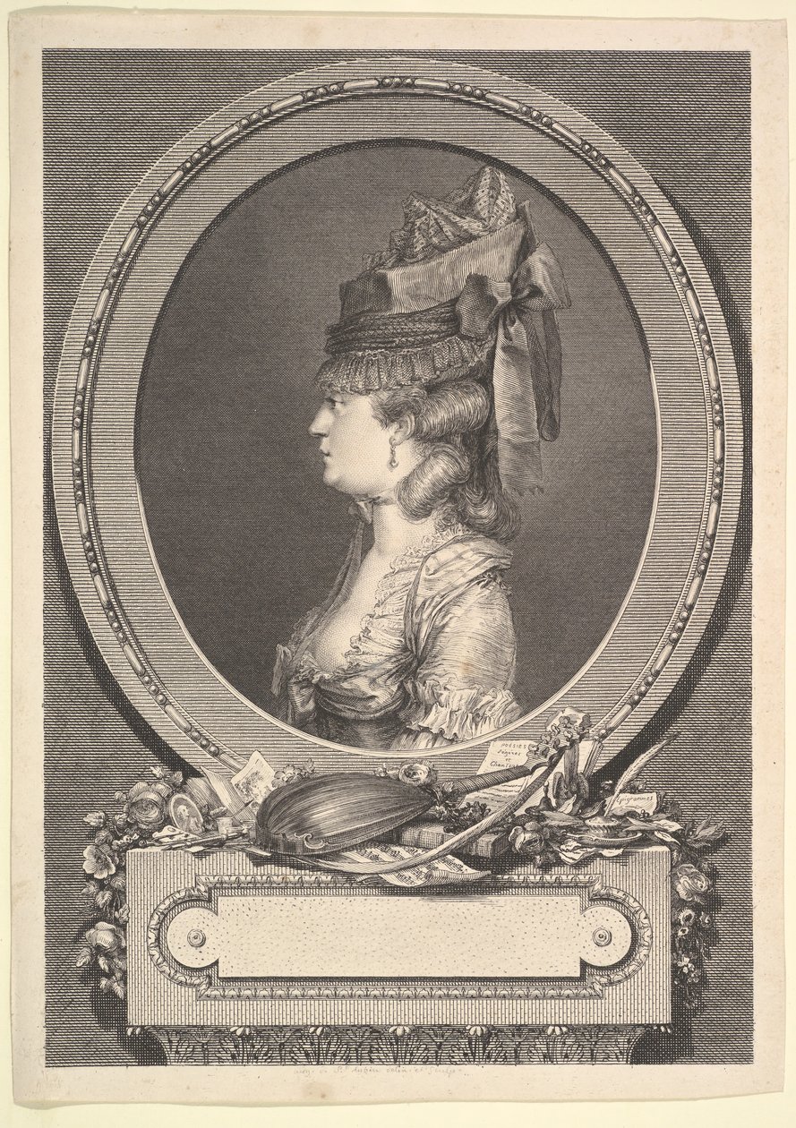 Porträt von Adrienne-Sophie Marquise de *** von Augustin de Saint Aubin
