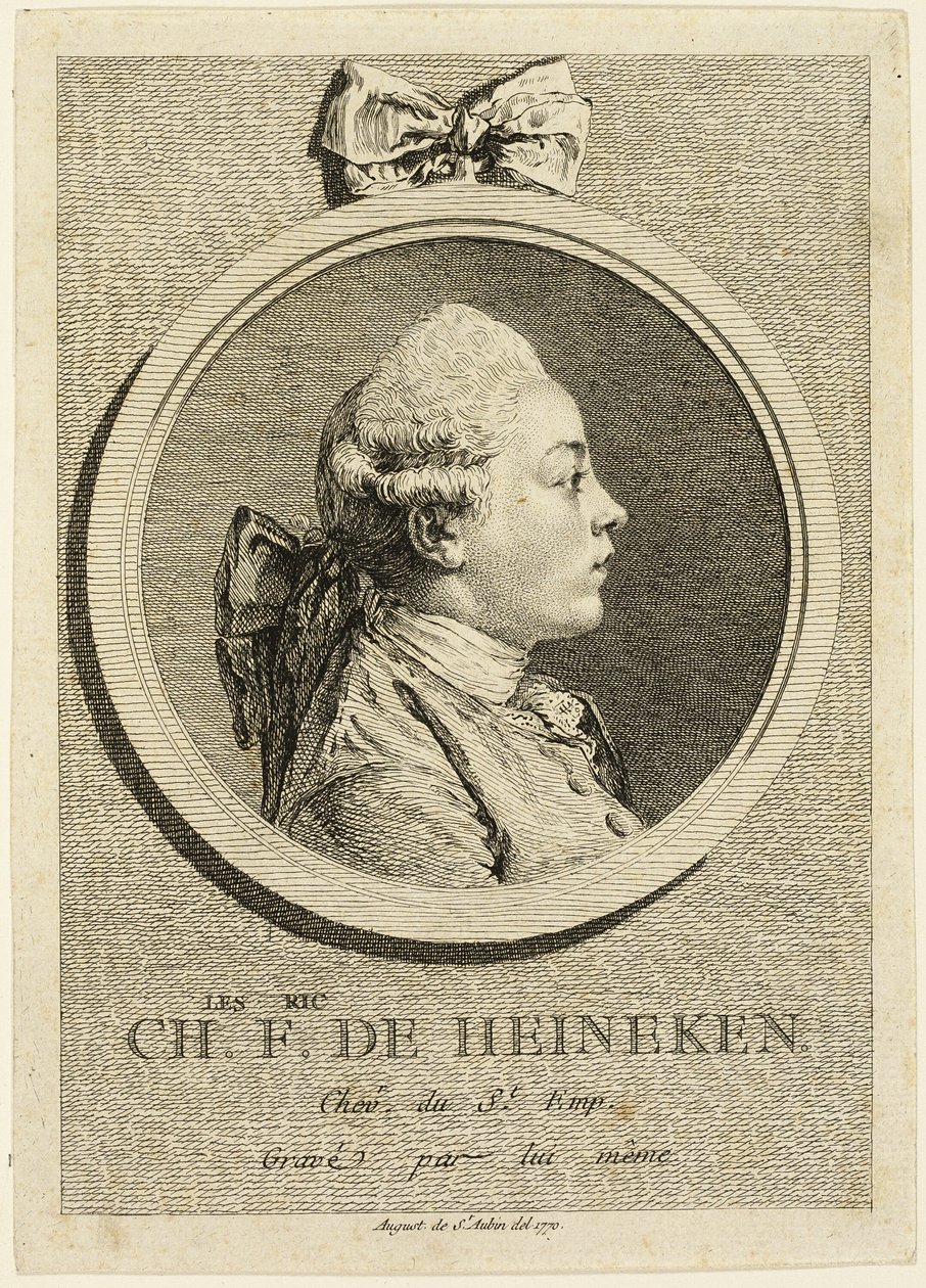 Porträt von Charles Frederick de Heincken von Augustin de Saint Aubin