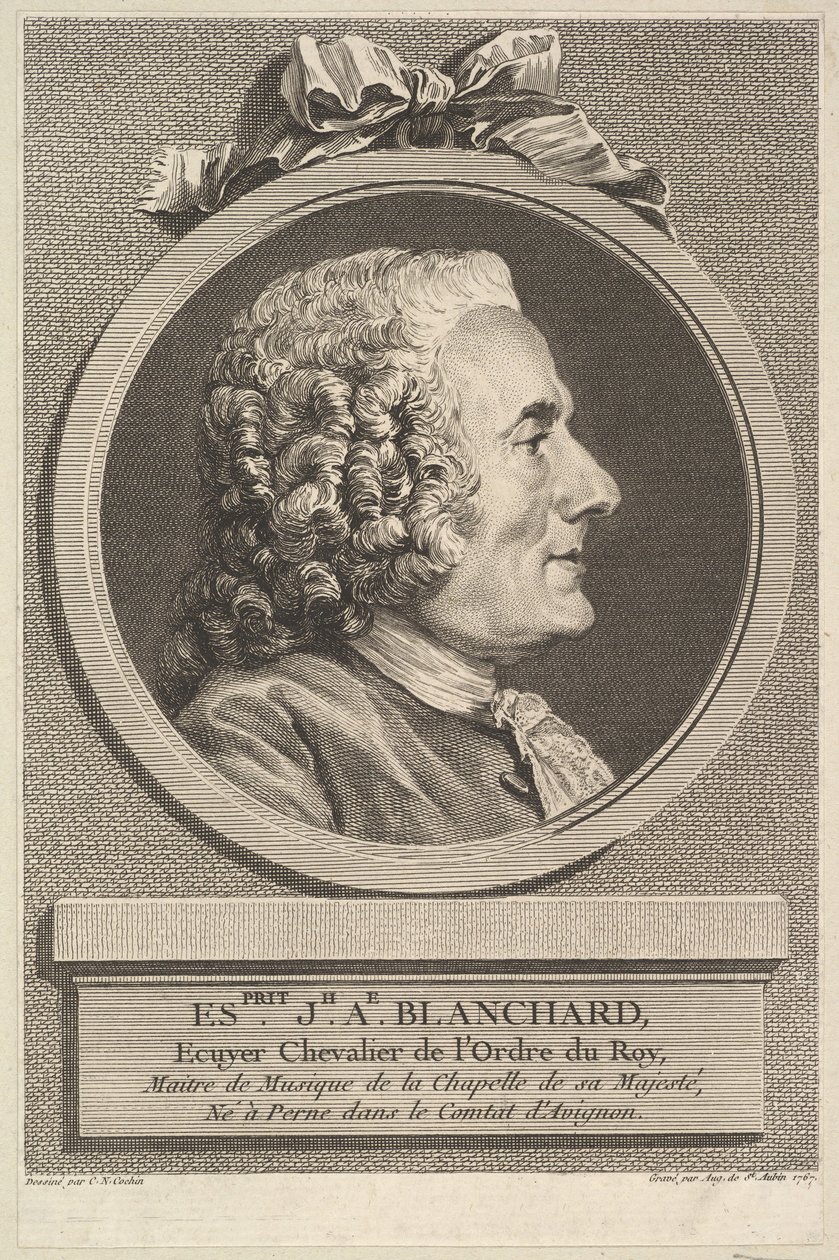 Porträt von Esprit-Joseph-Antoine Blanchard, 1767 von Augustin de Saint Aubin