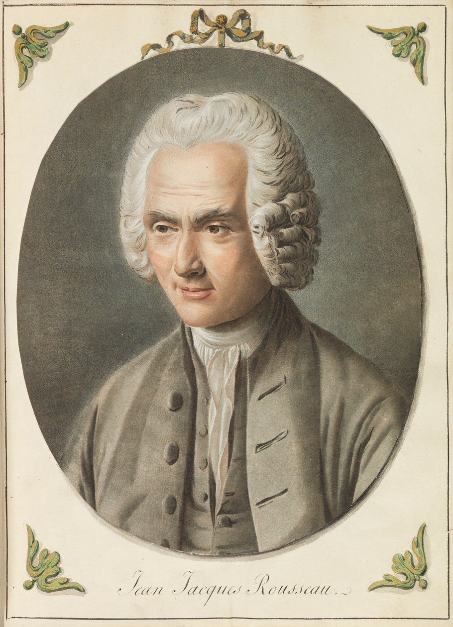 Porträt von Jean-Jacques Rousseau 1712-1778, ca. 1775 von Augustin de Saint Aubin