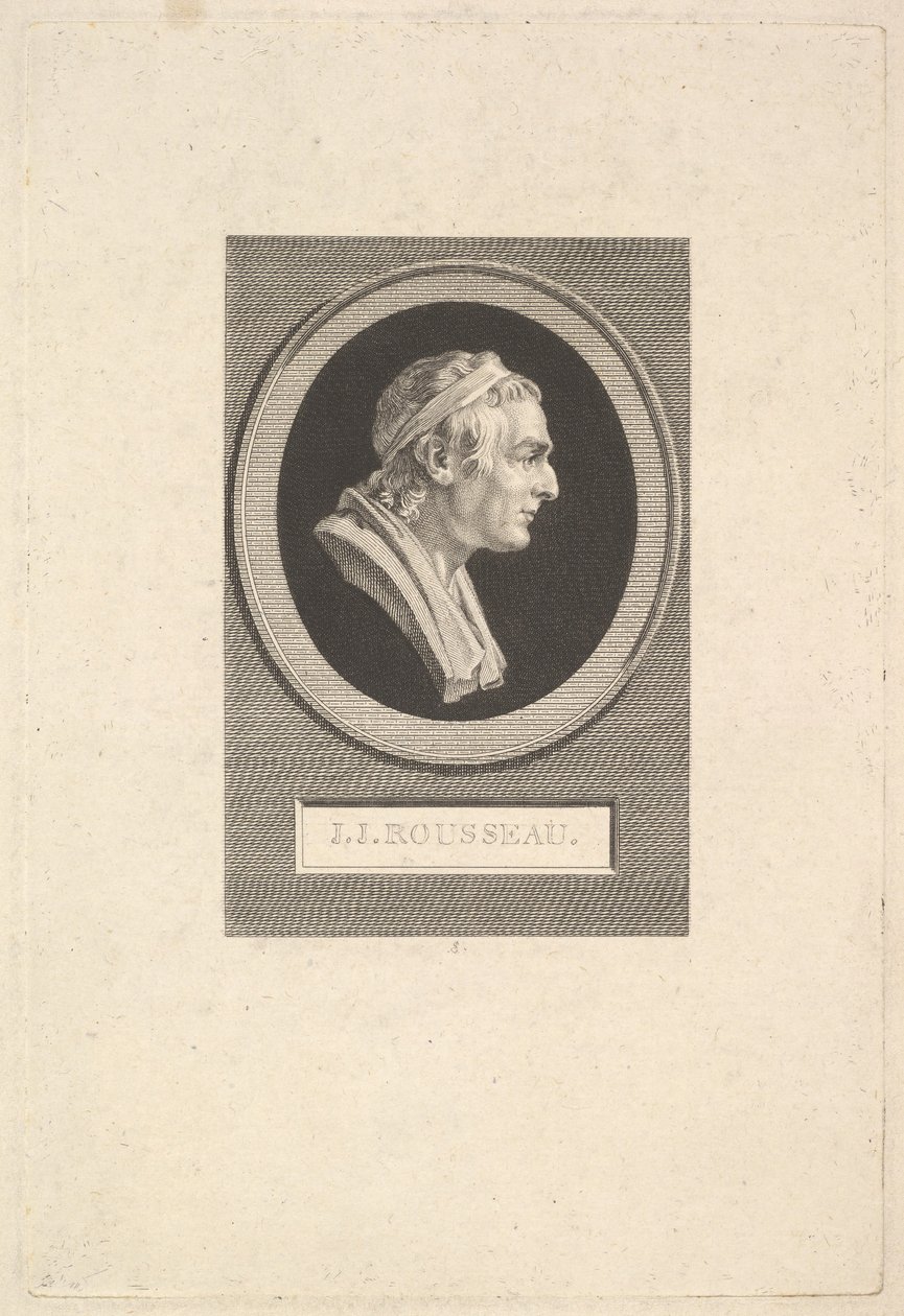 Porträt von Jean-Jacques Rousseau von Augustin de Saint Aubin