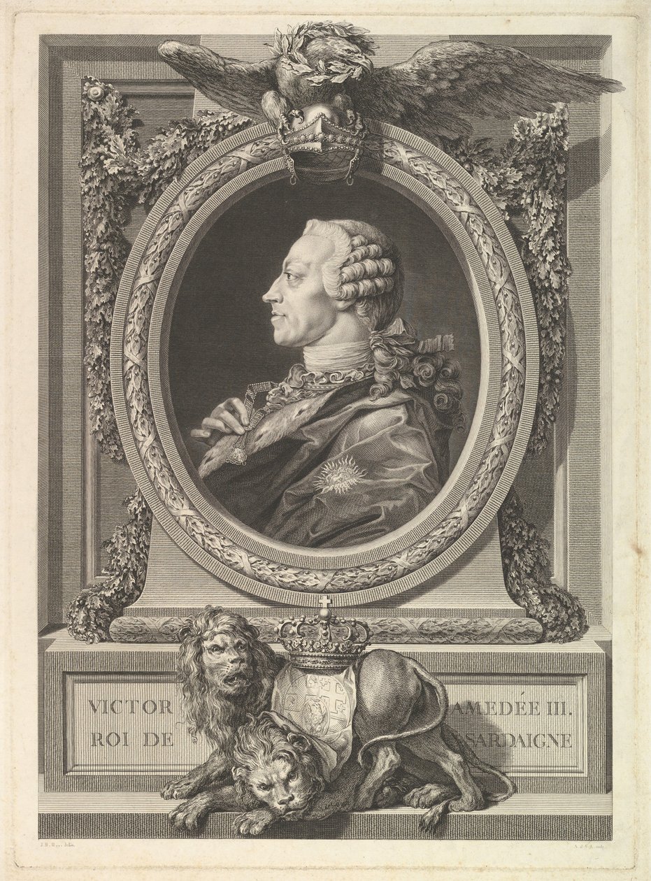 Porträt von Viktor Amadeus III., König von Sardinien, 1777 von Augustin de Saint Aubin