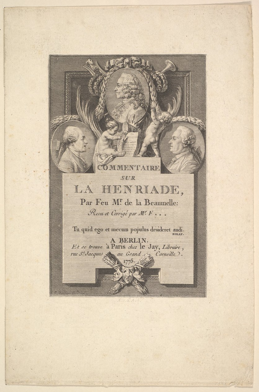 Voltaire, Fréron und La Beaumelle, 1775 von Augustin de Saint Aubin