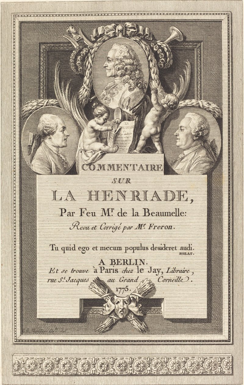 Kommentar zur Henriade von Augustin de Saint Aubin after Clément Pierre Marillier