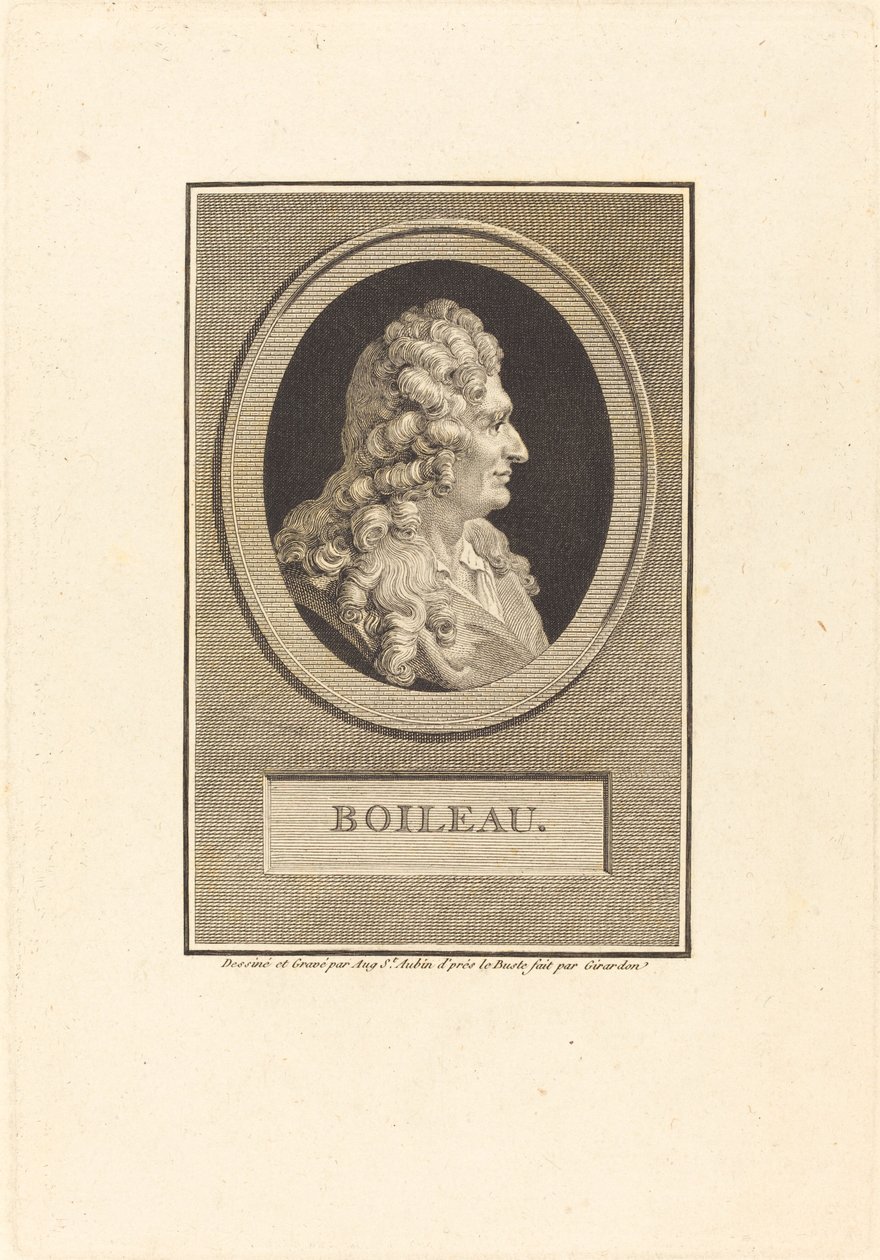 Despreaux-Nicolas Boileau von Augustin de Saint Aubin after François Girardon