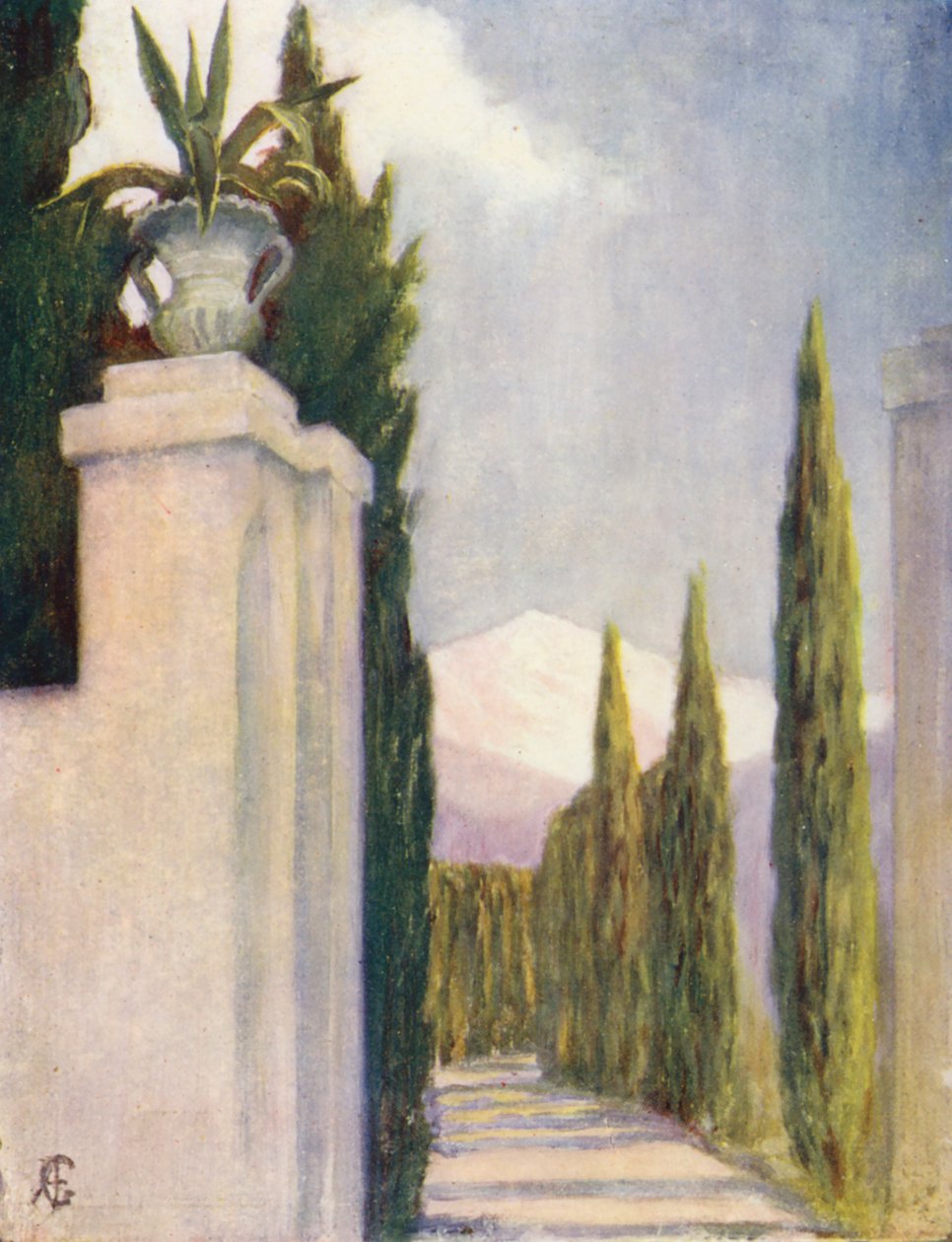 Tor im Generalife-Garten, Granada (Farblithografie) von Augustine Fitzgerald