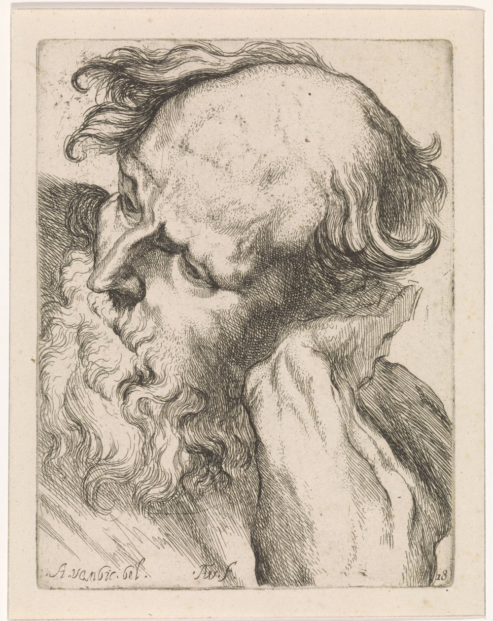 Kopf eines alten Mannes (Josef) von Augustinus Terwesten (I)