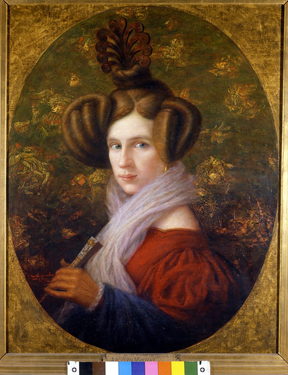 Porträt von Margherita Barezzi (1814-1840), erste Frau von Giuseppe Verdi von Augusto Mussini