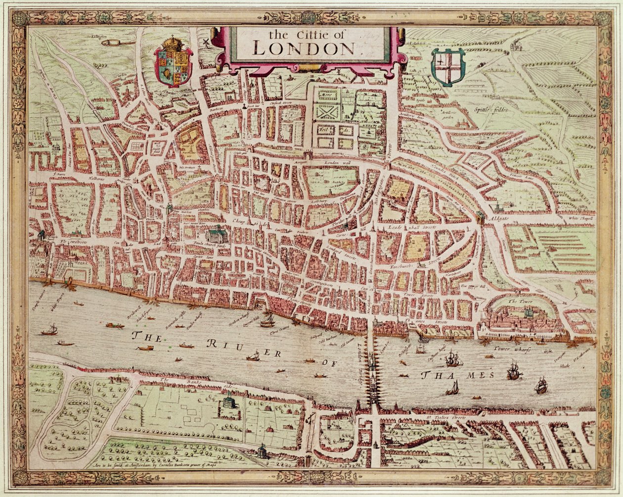 Karte der Stadt London, 1633 von Augustus Ryther