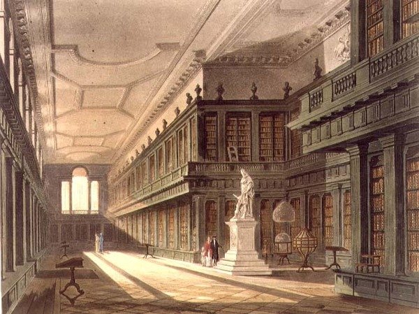 Innenansicht der Bibliothek des All Souls College, Illustration aus der 