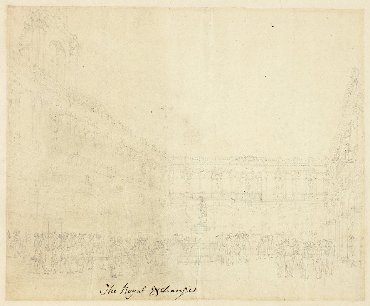 Studie für die Royal Exchange, aus Microcosm of London von Augustus Charles Pugin