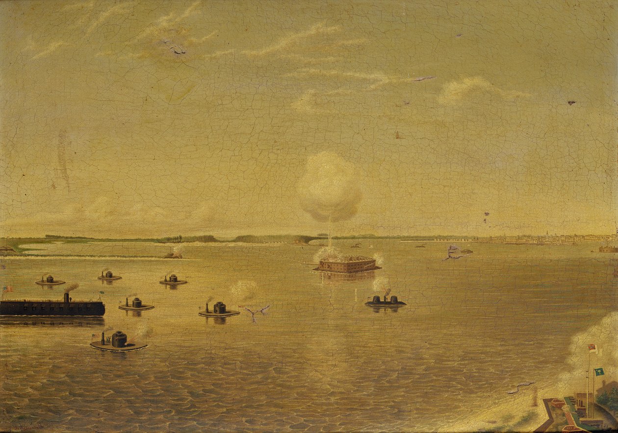 Angriff auf Fort Sumter, 7. April 1863, ca. 1863 von Augustus Grinevald