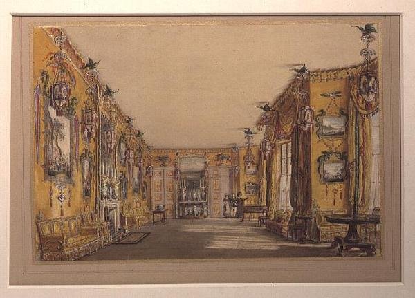 Der gelbe (nördliche) Salon von Augustus Welby Pugin