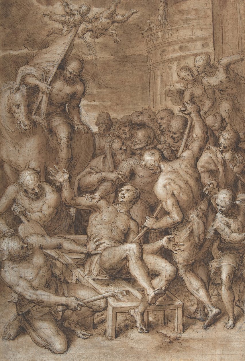 Das Martyrium des Heiligen Laurentius, 1580er-frühe 1590er von Aurelio Luini