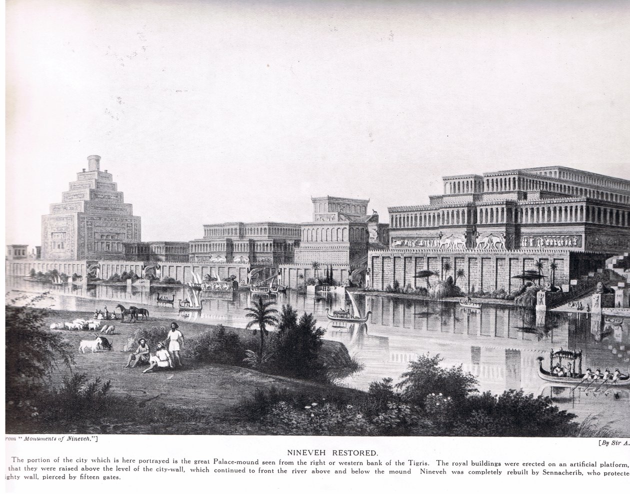 Ninive wiederhergestellt, Illustration aus 'Hutchinson's History of the ...