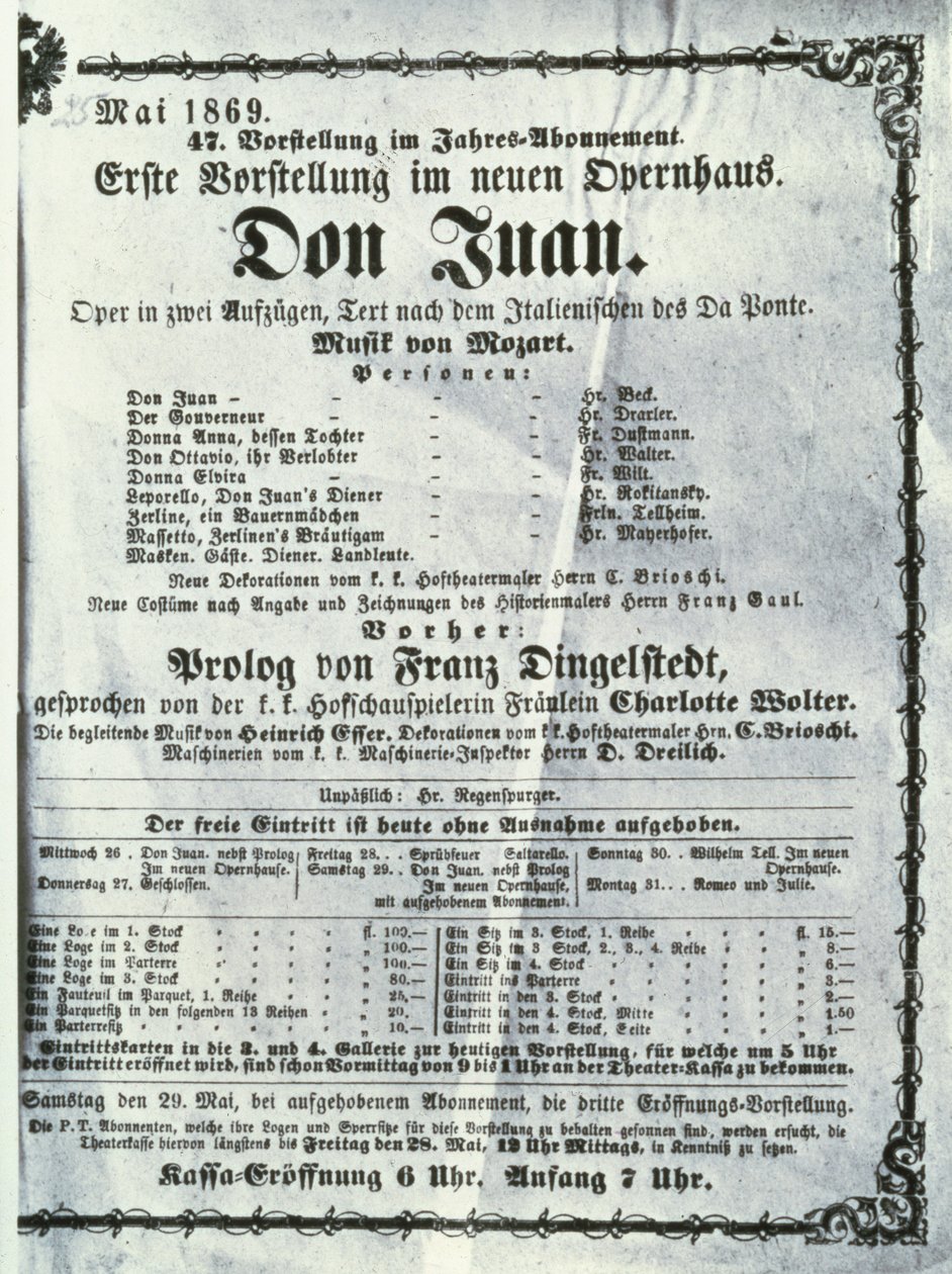 Plakat, das eine Aufführung von 
