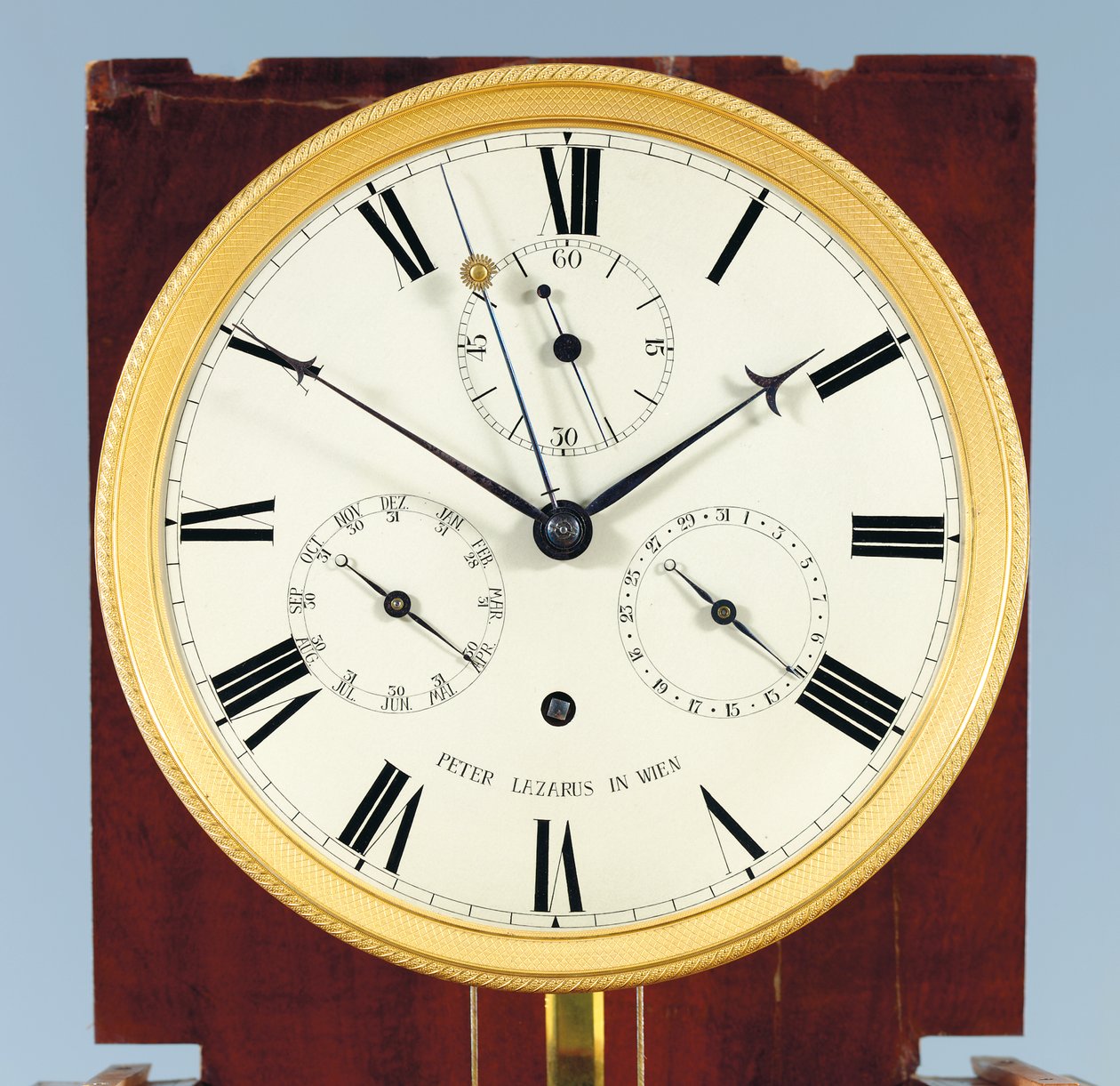Bodenstanduhr mit Zeitgleichung und Vollkalender von Austrian School