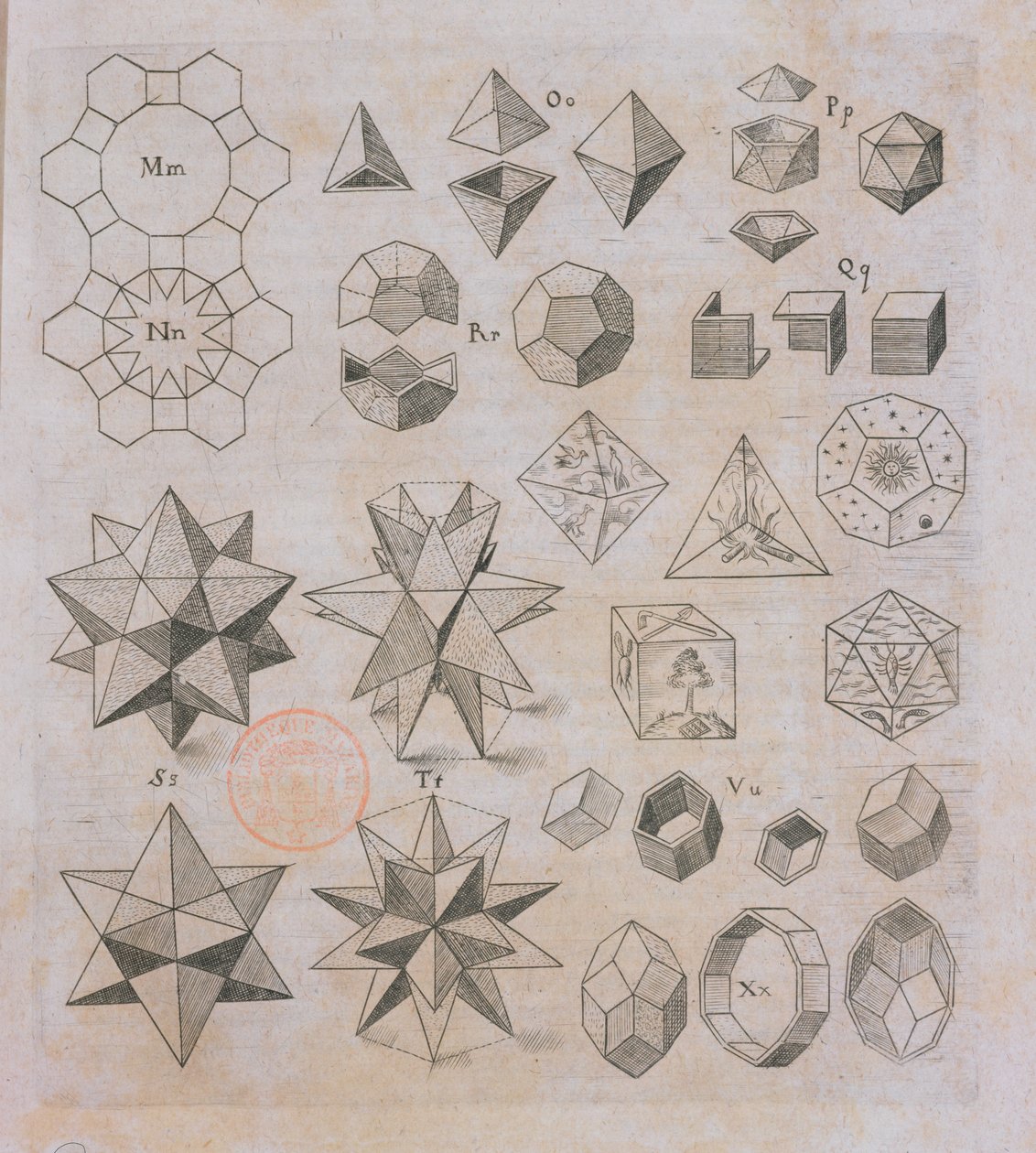 Geometrische Formen, aus Harmonices Mundi von Johannes Kepler, veröffentlicht in Linz, 1619 von Austrian School