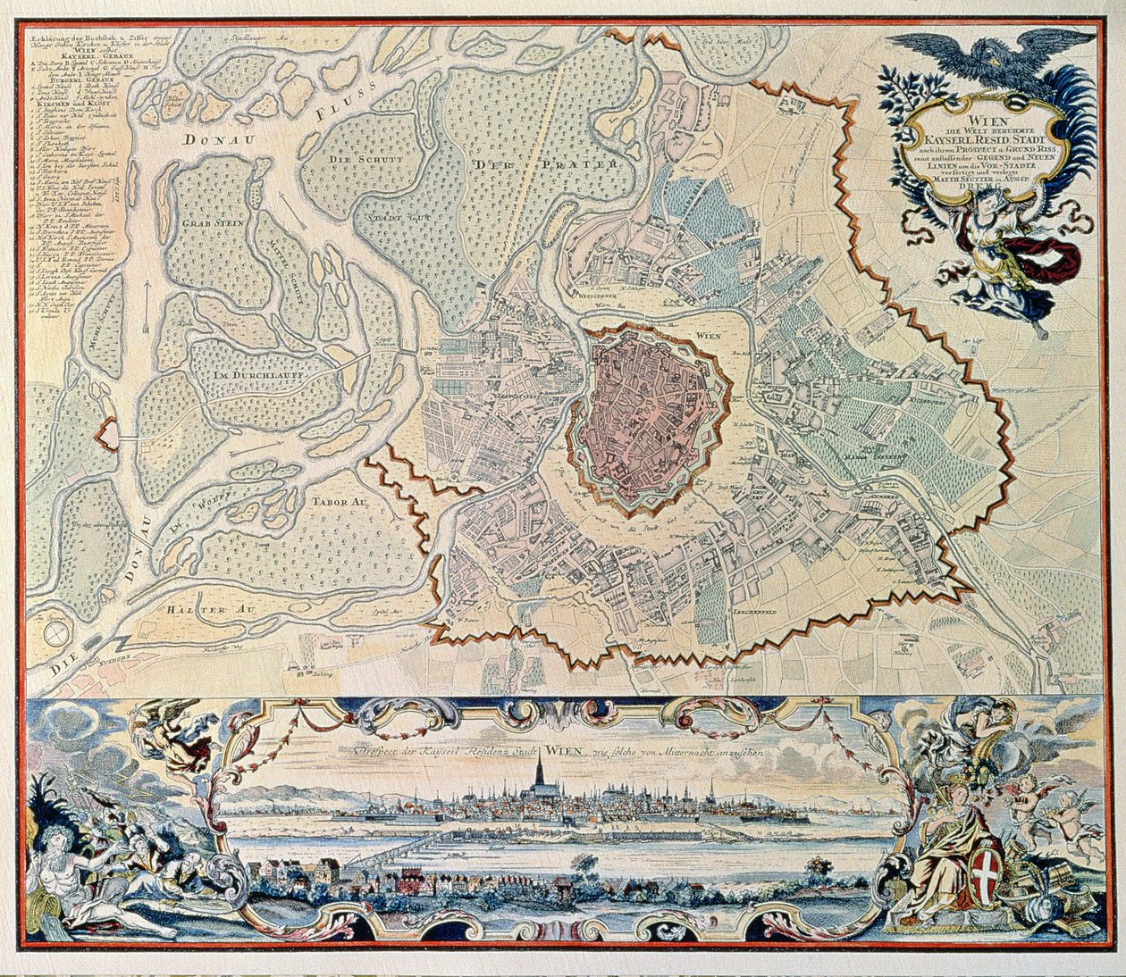 Plan der Stadt Wien, nach einem Stich von 1720 von Austrian School