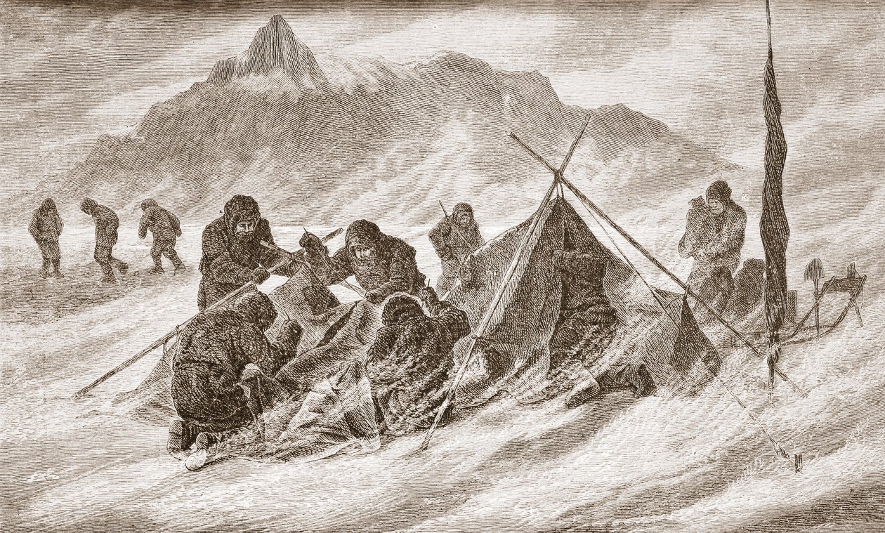 Der Riss vergrößert sich während eines Schneesturms, 1876 von Austrian School