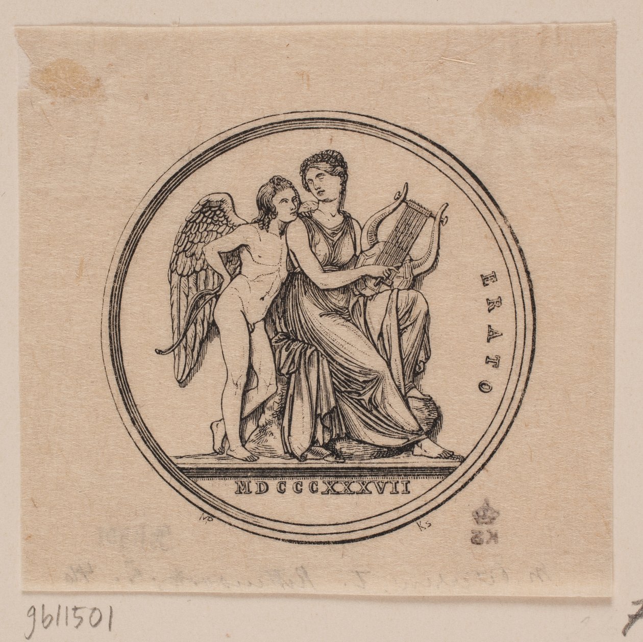 Medaille mit Darstellung von Erato von Axel Theodor Kittendorff