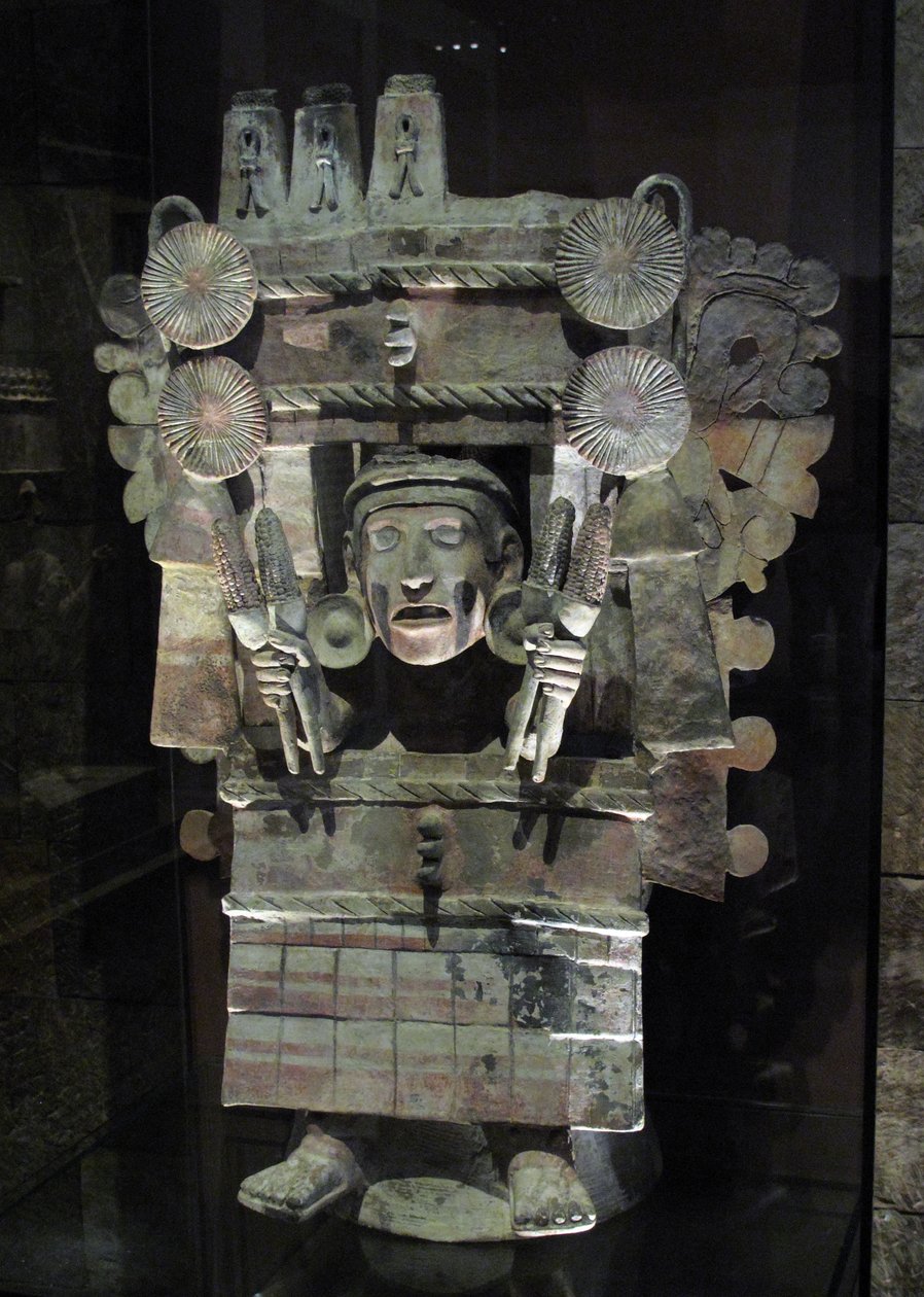 Weihrauchbrenner in Form der Göttin der Landwirtschaft Chicomecoatl, Tlahuac, Spätpostklassische Periode, ca. 1500 von Aztec