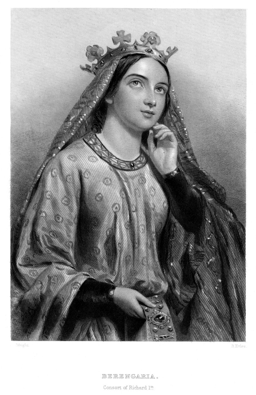 Berengaria von Navarra ca. 1164-1230, Königin von König Richard I., 19. Jahrhundert von B. Eyles