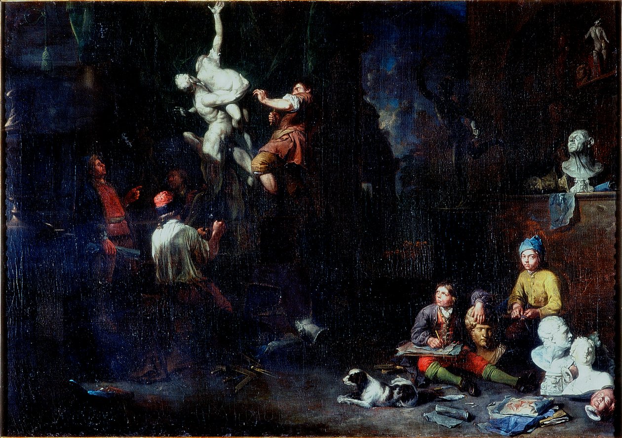 Ein Bildhaueratelier, 1706 von Balthasar van den Bossche