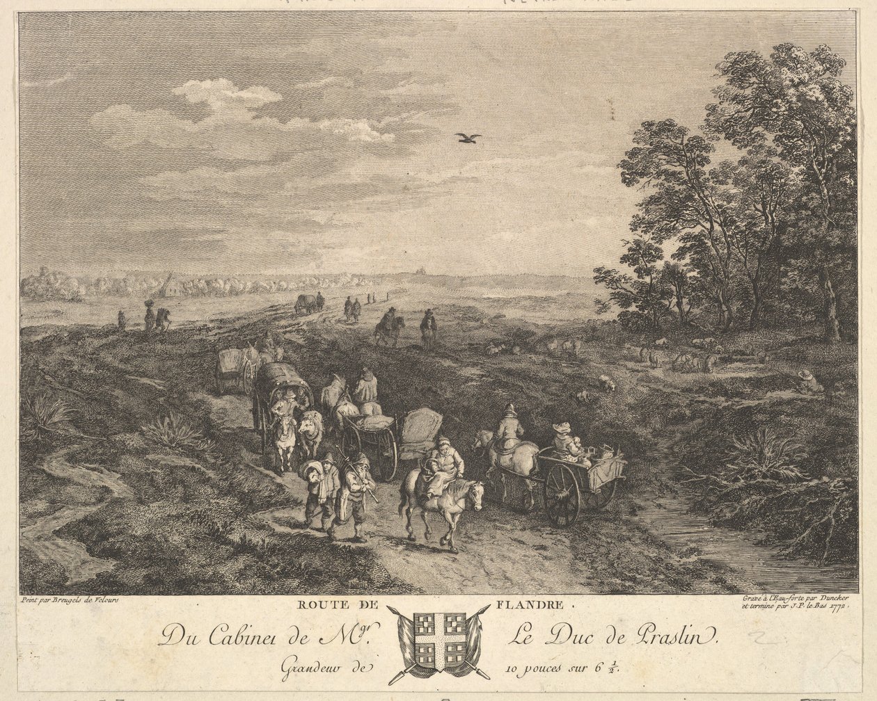 Flandernstraße Route de Flandre nach einem Gemälde in der Sammlung des Duc de Praslin, 1772 von Balthasar Anton Dunker