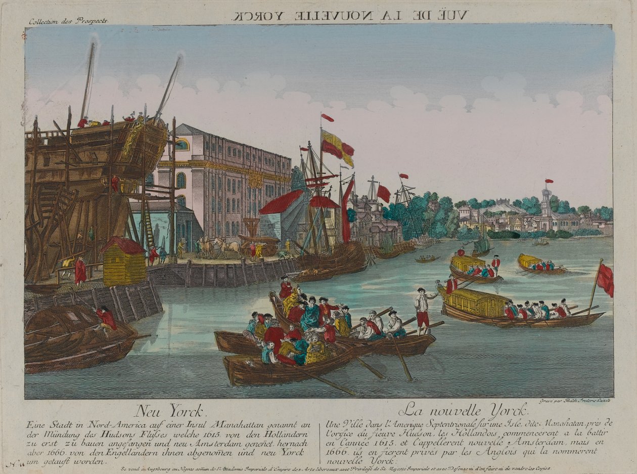 ?Ansicht von Neu-York?, ca. 1776 von Balthasar Friedrich Leizelt