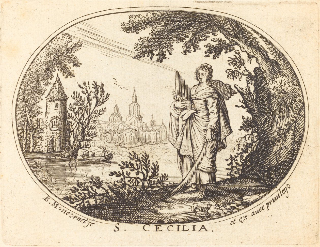 Heilige Cäcilia in einer Landschaft von Balthasar Moncornet