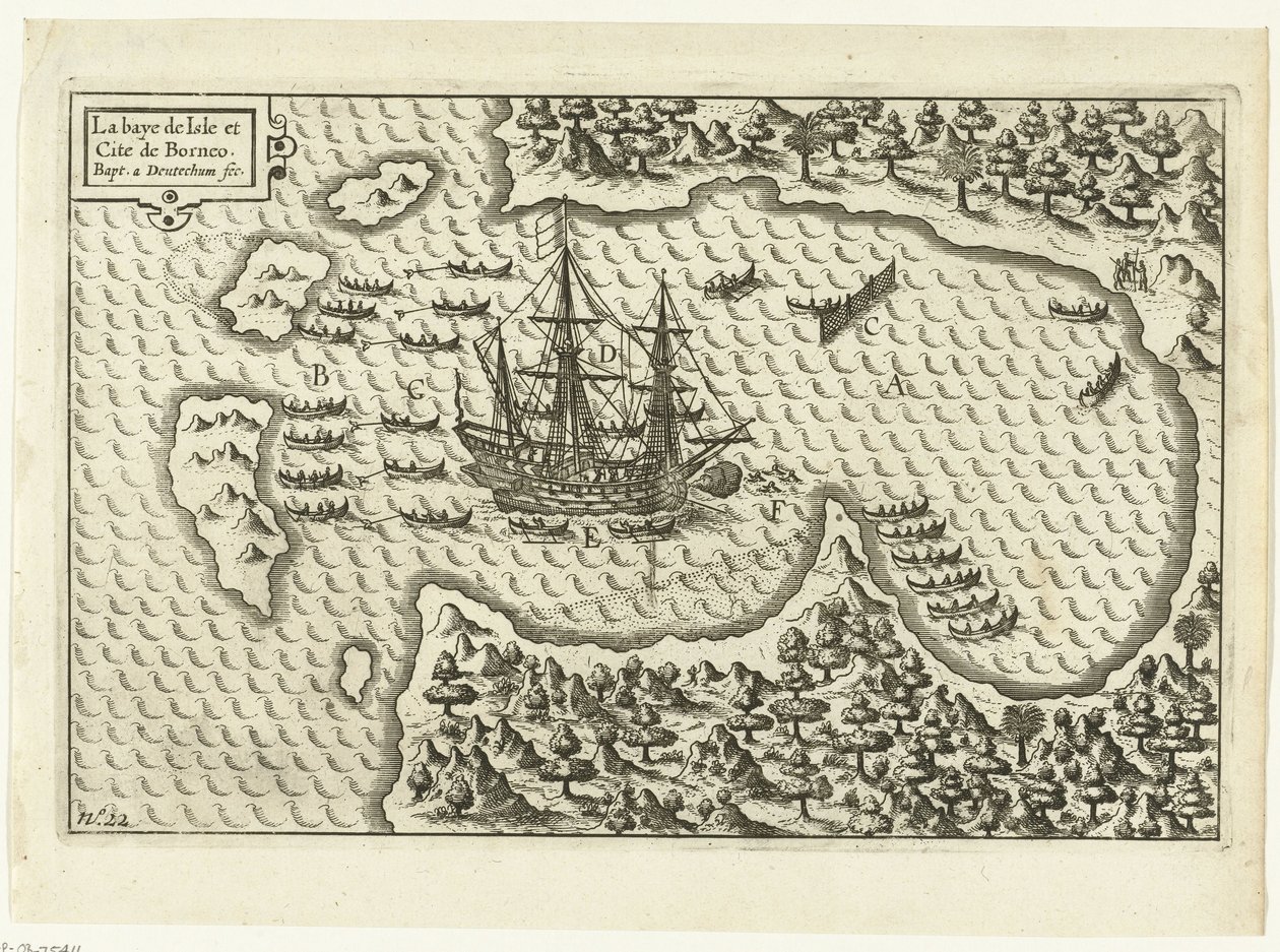 Ankunft auf Borneo, 1600 von Baptista van Doetechum
