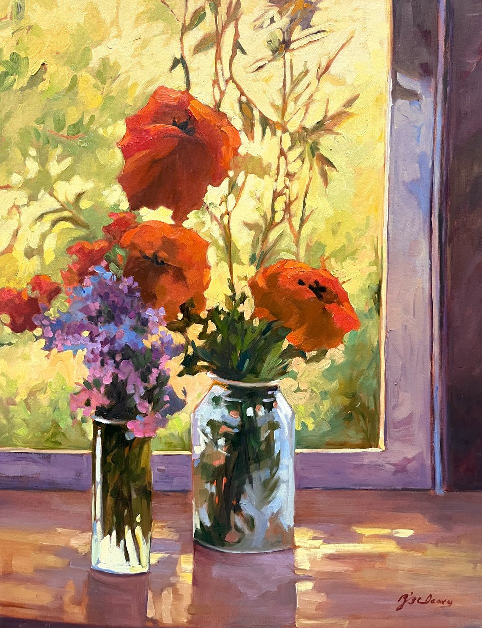 Blumenstillleben Mohnblumen, ca. 1980-2000 von Barbara Cleary