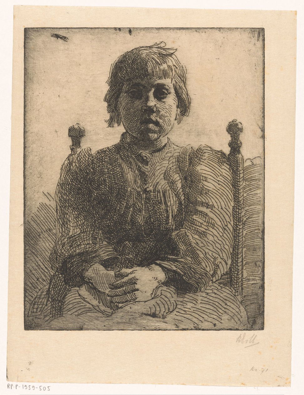 Porträt eines unbekannten Mädchens von Barbara Elisabeth van Houten (signed by artist)