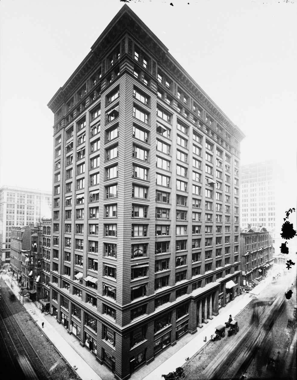 Marquette-Gebäude, Chicago, Illinois, USA, ca. 1900 (s/w Foto) von Barnes and Crosby