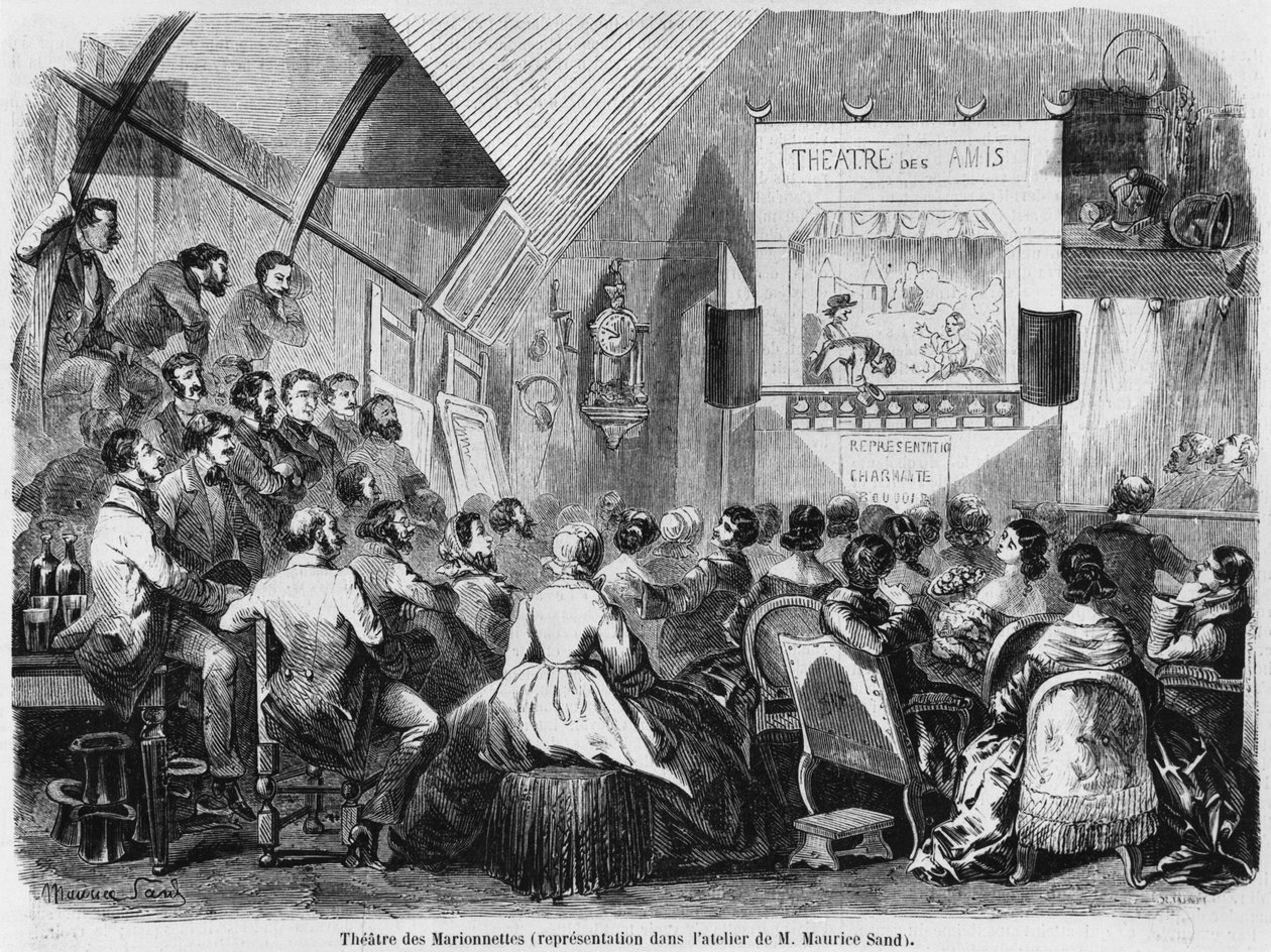 Puppenspiel im Studio von Maurice Sand, 1870 von Maurice Sand
