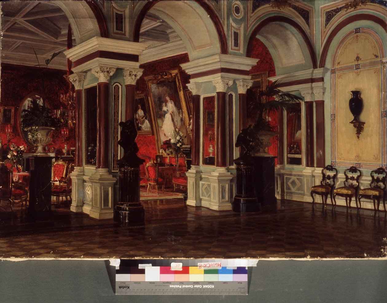 Zeichensaal. Beschreibung der Architektur und Dekoration (Möbel, Malerei) von Baron Ernest Friedrich von Liphart