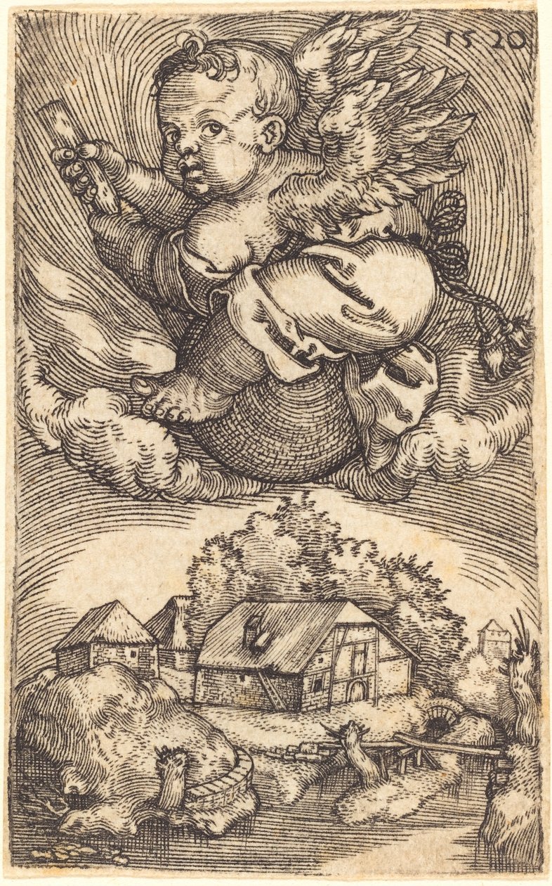 Genie auf einem in der Luft schwebenden Globus von Barthel Beham