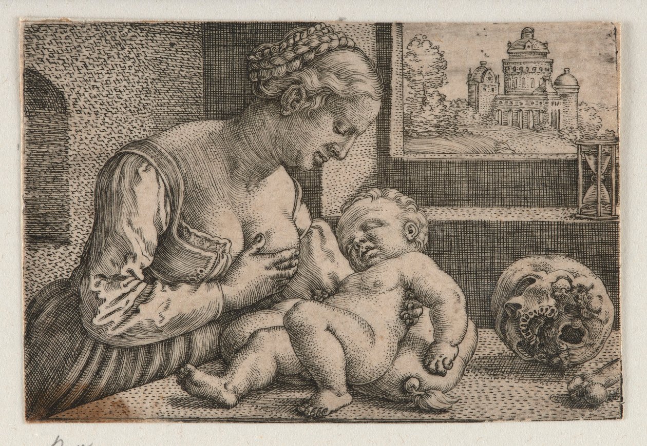 Madonna mit Totenschädel von Barthel Beham
